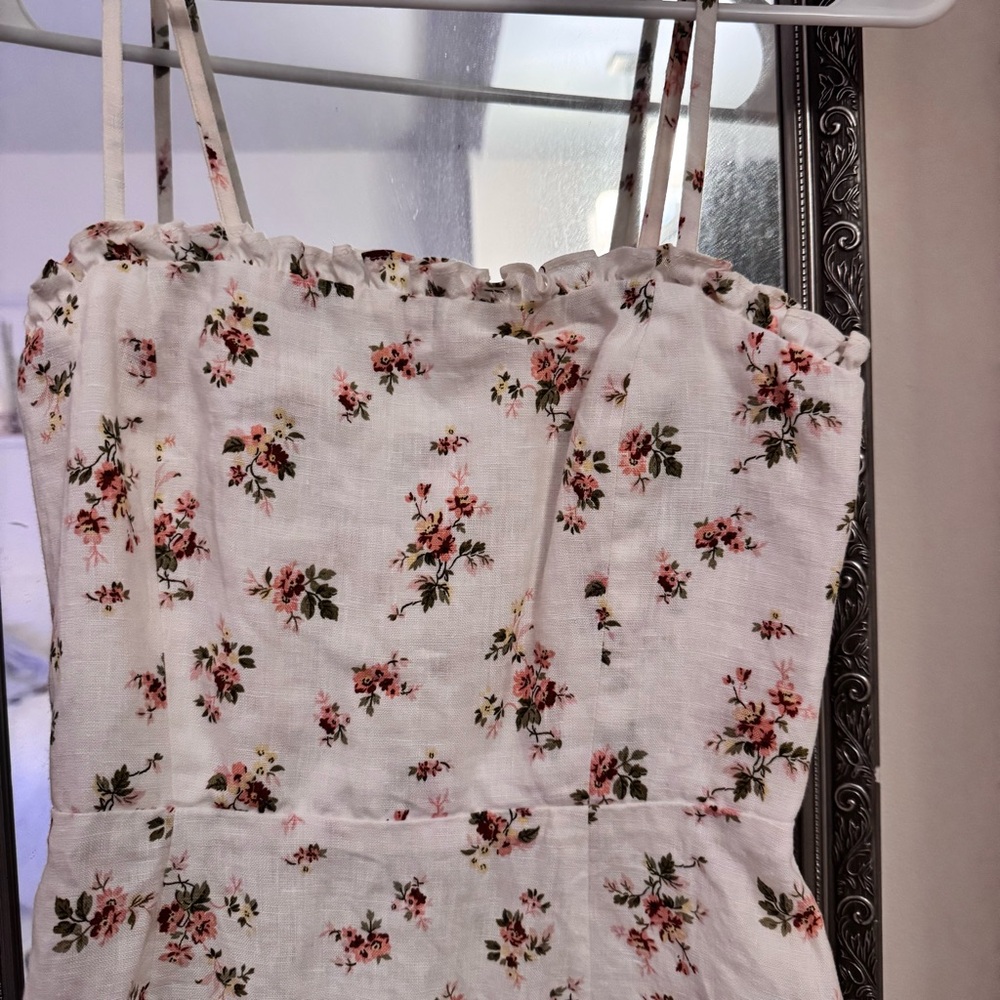 Reformation White Floral Linen Dress - Picture 4 of 5